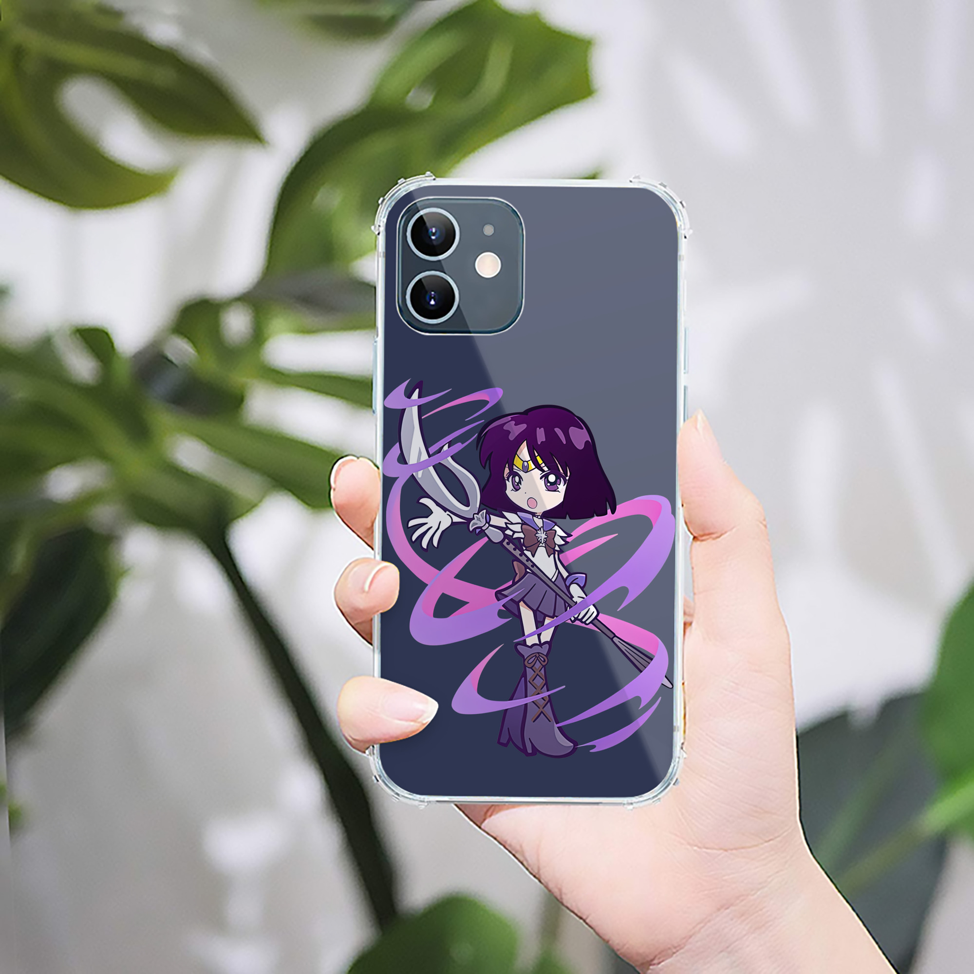 （画像用） 美少女戦士セーラームーン 土萠ほたる Sailor Moon Tomoe Hotaru （セーラーサターン；Sailor Saturn） 【iPhone 12シリーズ対応】透明スマホケース（クリアソフトケース）